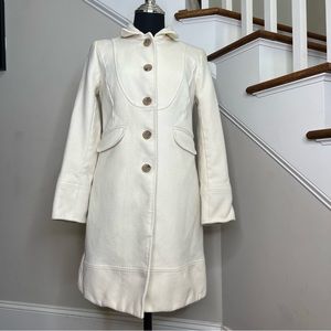 J. Crew Wool Ivory Winter Peacoat